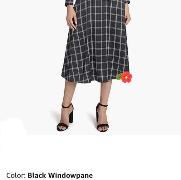 Long Sleeve Surplus VNeck WrapDress BlackWindowpane - Picture 3 of 6